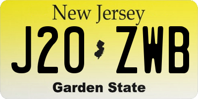 NJ license plate J20ZWB