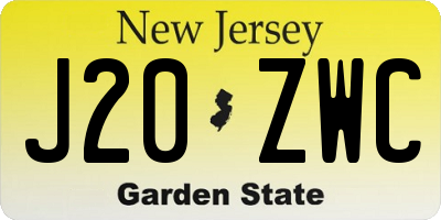 NJ license plate J20ZWC