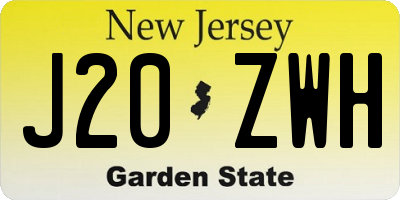 NJ license plate J20ZWH