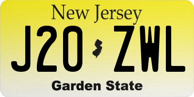 NJ license plate J20ZWL