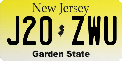 NJ license plate J20ZWU