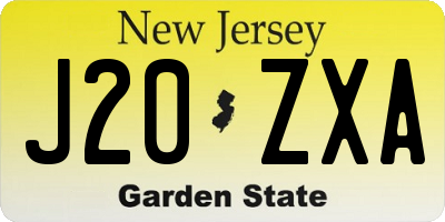 NJ license plate J20ZXA