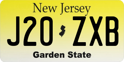 NJ license plate J20ZXB