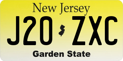 NJ license plate J20ZXC