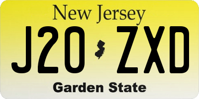 NJ license plate J20ZXD