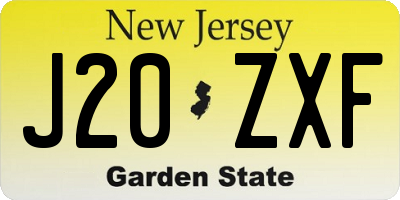 NJ license plate J20ZXF