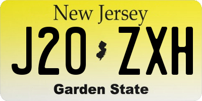 NJ license plate J20ZXH