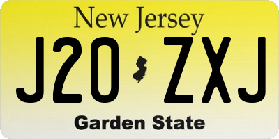 NJ license plate J20ZXJ