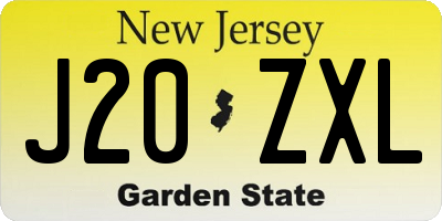 NJ license plate J20ZXL