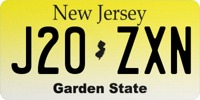 NJ license plate J20ZXN
