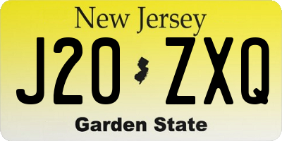 NJ license plate J20ZXQ