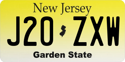 NJ license plate J20ZXW