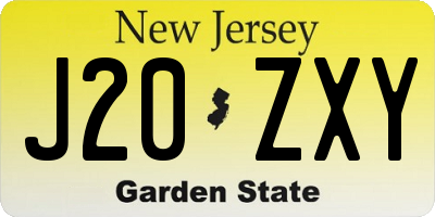 NJ license plate J20ZXY