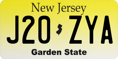 NJ license plate J20ZYA
