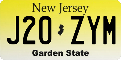 NJ license plate J20ZYM