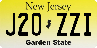NJ license plate J20ZZI