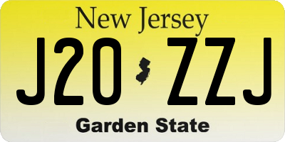 NJ license plate J20ZZJ