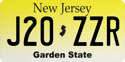 NJ license plate J20ZZR