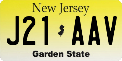 NJ license plate J21AAV