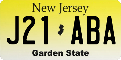 NJ license plate J21ABA