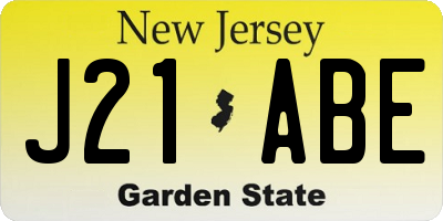 NJ license plate J21ABE