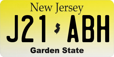 NJ license plate J21ABH
