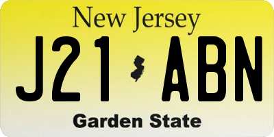 NJ license plate J21ABN