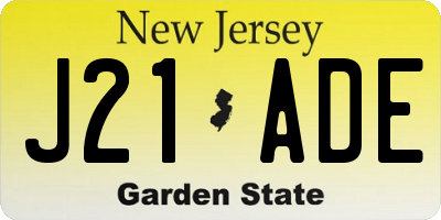 NJ license plate J21ADE