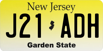 NJ license plate J21ADH
