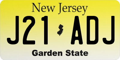 NJ license plate J21ADJ
