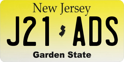 NJ license plate J21ADS