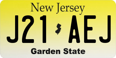 NJ license plate J21AEJ