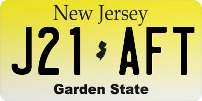 NJ license plate J21AFT