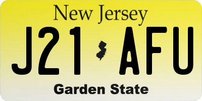 NJ license plate J21AFU
