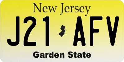 NJ license plate J21AFV