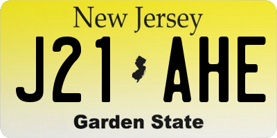 NJ license plate J21AHE