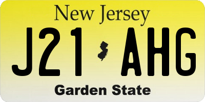 NJ license plate J21AHG