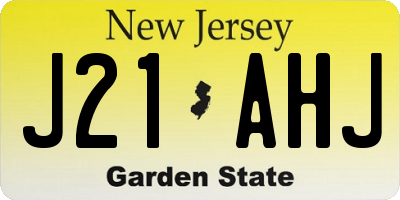 NJ license plate J21AHJ