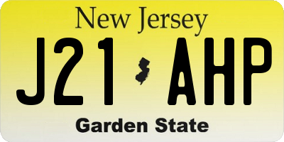 NJ license plate J21AHP