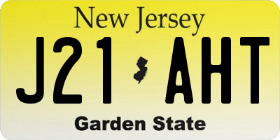 NJ license plate J21AHT