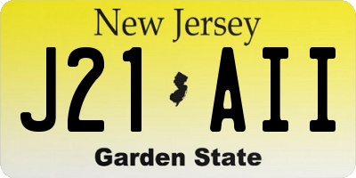 NJ license plate J21AII