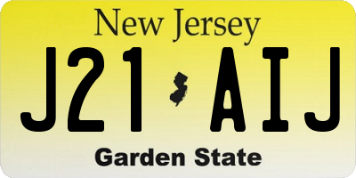 NJ license plate J21AIJ