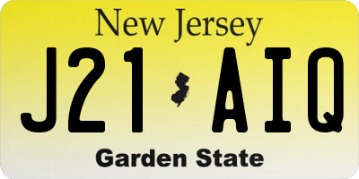 NJ license plate J21AIQ
