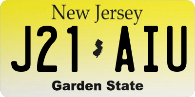 NJ license plate J21AIU