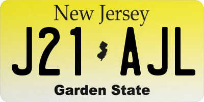 NJ license plate J21AJL