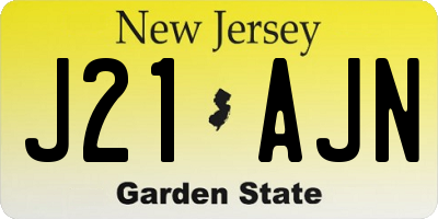 NJ license plate J21AJN