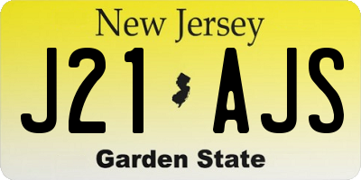 NJ license plate J21AJS