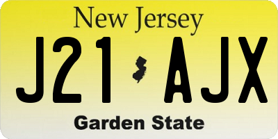 NJ license plate J21AJX