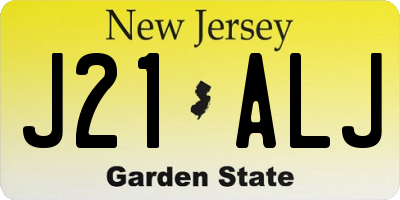 NJ license plate J21ALJ