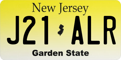 NJ license plate J21ALR